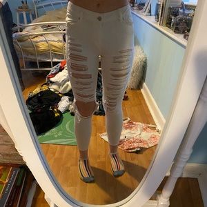 white ripped jeans